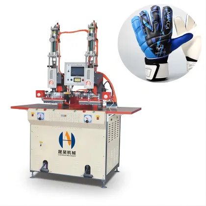 Soccer Goalkeeper PU Leather Gloves with Welding Machine