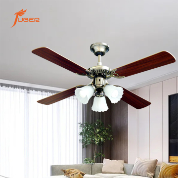 Modern 42 Inch Solid Wood Indoor Ceiling Fan for Hall Decor
