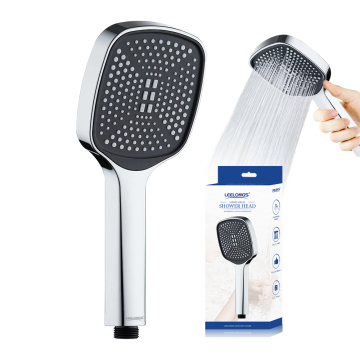 Chromed Square Shower Head & Handheld Sprayer Shower Bath Accessory