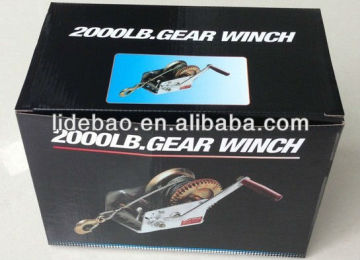 2000lbs hand winch with strap/cable