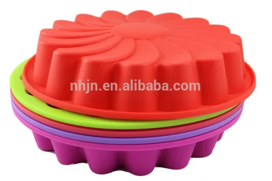 2015 silicone cake mold with round big size flower shape cooking tool