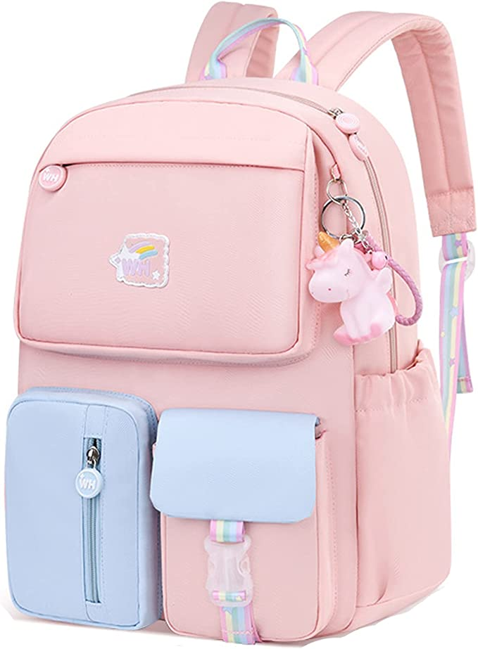 Backpack for Girls Cute Unicorn Pendant Backpack