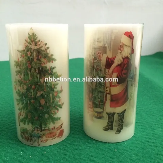 flameless led candles 3''x5'' christmas flickering real wax led candle light decoratice christmas led wax candles