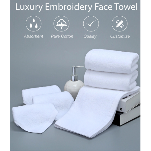 White Cotton Solid Color Towels for Hotels Bath