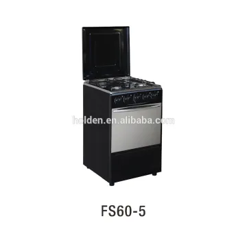 60X60 free standing 4 burner gas oven full black color not easy dirty