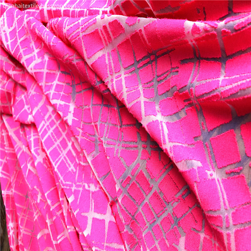 Polyester Rayon Print Burn out Fabric