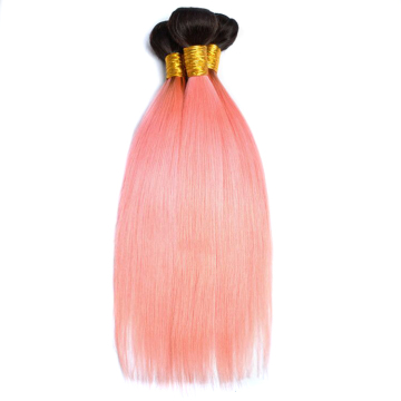 Ombre Brazilian Hair Weave 1B Pink, Human Hair Pink Weave Bundles, 1B Pink Human Hair Weave