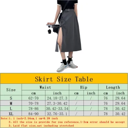 2022 Spring/Summer Joker Theme Irregular Strap Split Mid-length Skirt