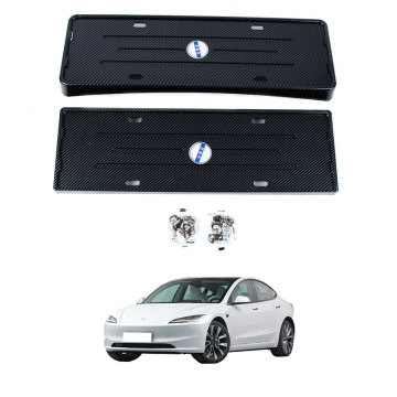 OEM ABS Carbon Fiber License Plate Frames for 2023 Tesla Model 3 Highland