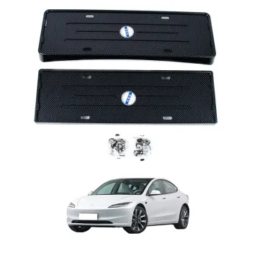 OEM ABS Carbon Fiber License Plate Frames for 2023 Tesla Model 3 Highland