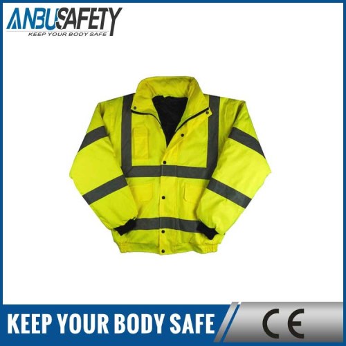 Hi vis orange safety jacket for rail way worker