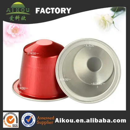 Aluminum foil empty capsules nespresso capsule/pod with cover