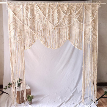 Hermosa cortina de puerta de macramé hecha a mano duradera y resistente
