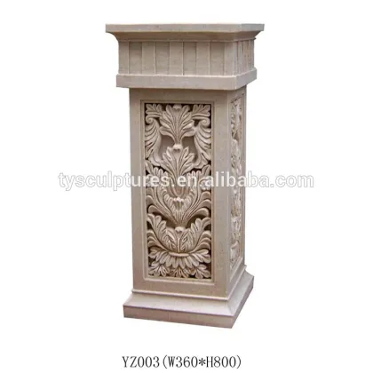Ornamental building stone roman square marble roman pillar design