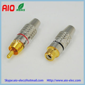 Bulk packing premium RCA plug male jack female socket AV connector with nickel plated body w