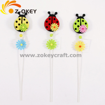 Ladybug felt crafts home decoration with a stick 2014 hot sale