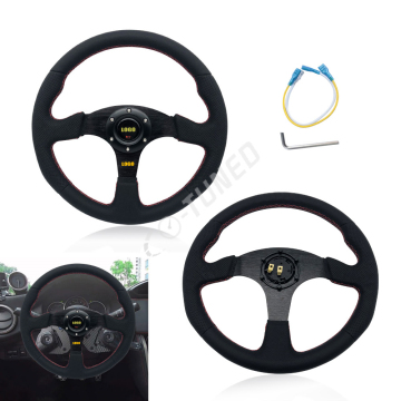 Coperchio del volante in pelle nera universale 350mm universale