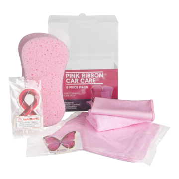 Pink Microfiber Cleaning Cloth Kit - 6pcs Car Washer Set