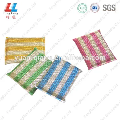 strong decontaminating gold and silver color dish and pot sponge