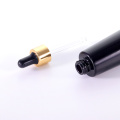 40ml black glass bottle with golden dropper