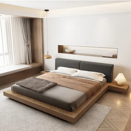 Nordic Solid Wooden Tatami Bed