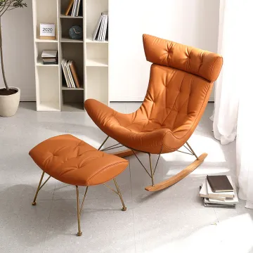 Modern living room leisure chair with footrest
