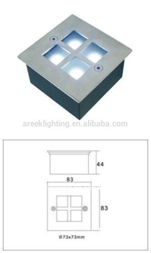2w led recessed aluminium wall light