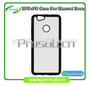 2d sublimation heat transfer PC +TPU silicon blank cell phone case for Prosub-Huawei Nova
