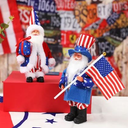 Top Selling American National Day Decorative Ornaments: Patriotic Flag, Uncle Sam, and Standing Memorial Dolls