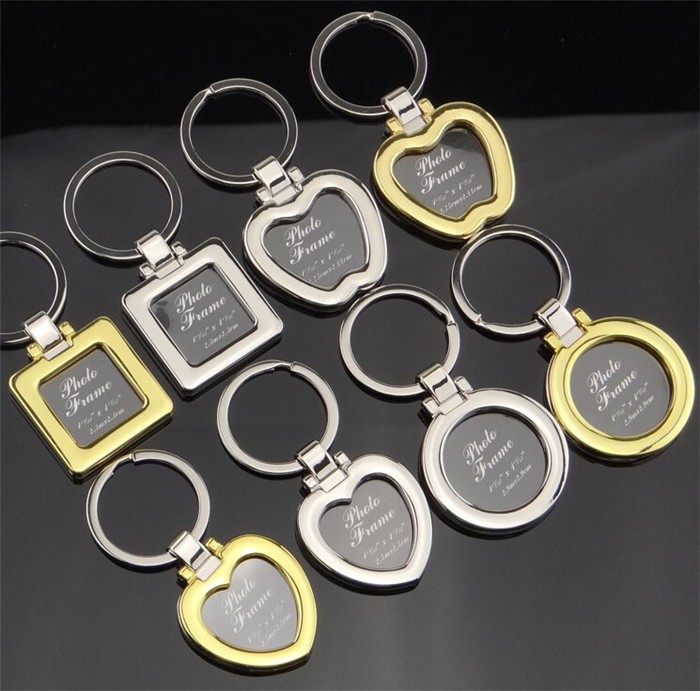 Customised Metal Gold Silver Photo Frame Keychain