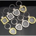 Tilpasset metal Gold Silver Photo Frame Keychain