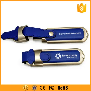 2gb leather case usb flash drive with custom logo