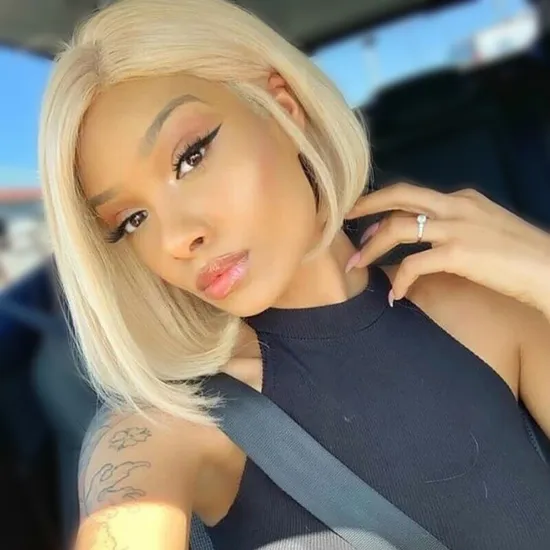 Wholesale Remy 100% Human Hair Wig Glueless Virgin Natural Short Blonde Brazilian Hd Human Hair Full Lace Wig For Black Women