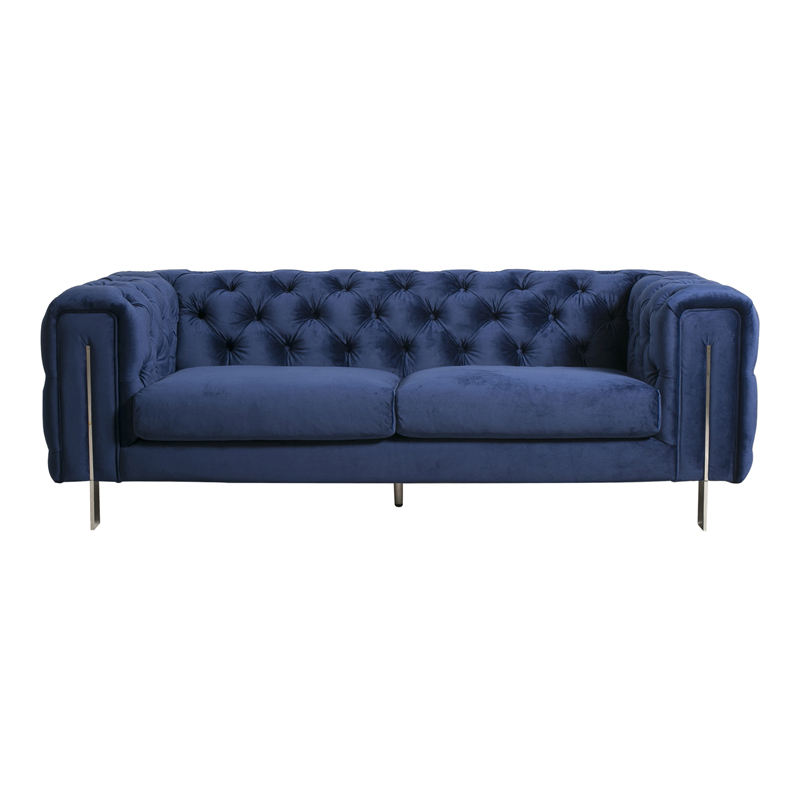 Gaya mewah Amerika moden sofa kaki emas pudina kain hijau chesterfield tufted baldu ruang tamu sofa