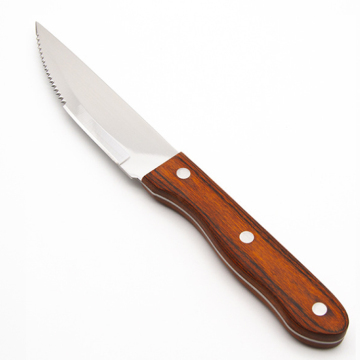 Olycoop Kitchenwares Half Serrated Stainless Steel Steak Knife with Pakka Wood Handle