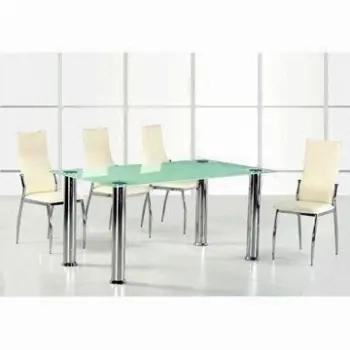 Glass Dining Set with 10mm in Thickness, Measures 160 x 90 x 76cm