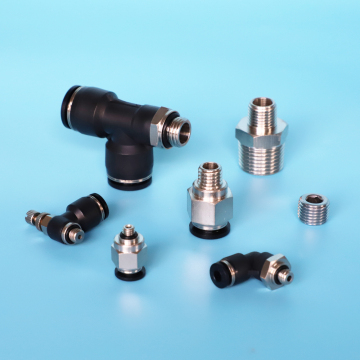 Black Mini M5-M12 Pneumatic Fittings - Plastic Air Quick Connect Pipe Connector