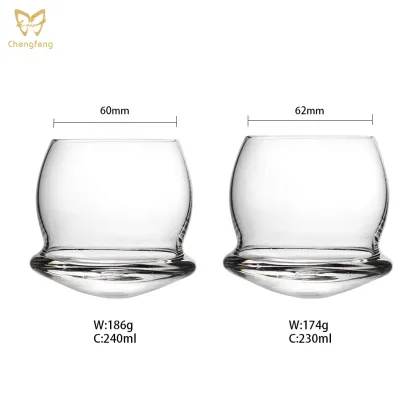 Spherical Spinning Crystal Brandy Snifter Glass