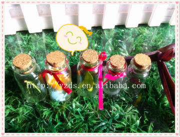 10ml glass wishing bottle with cork and ribbon