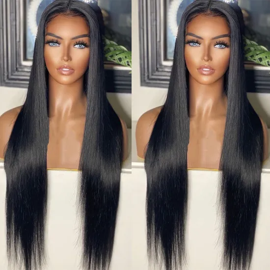 Raw Brazilian Virgin cuticle aligned Human Hair Transparent Lace Front Wig Natural Hair Hd Full Lace Frontal Closure Wig Cheap