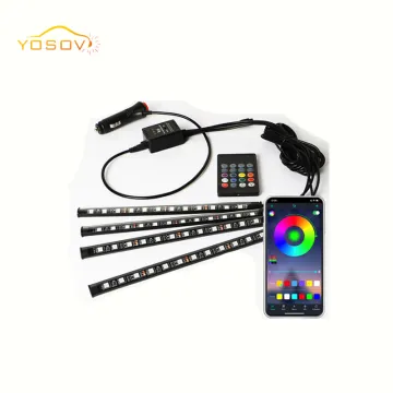 Yosovlamp APP Car Indoor Foot Atmosphere Light with 48 Color Options and Music Rhythm