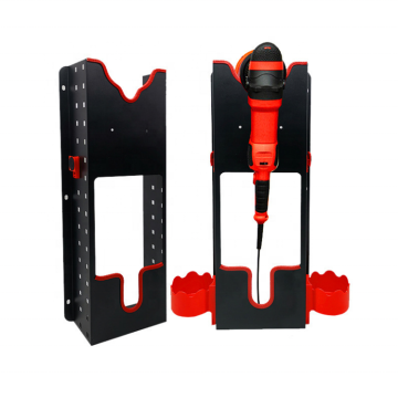Wall-Mounted Car Care Tool Storage Rack with Polishing/Wax Machine