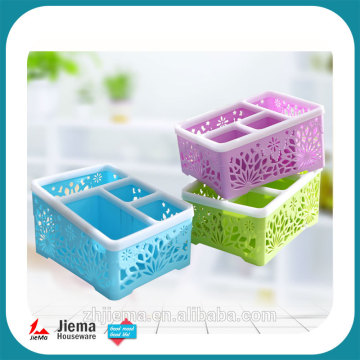 4 Slots plastic fancy desk pen holder