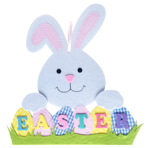 Easter bunny model duvar işareti ve süslemeler asılı