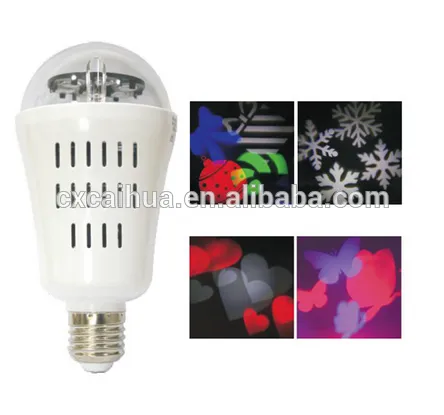 E27 E26 B22 Factory Price Rotating Moving Head RGB DIsco Led Strobe Light Bulb