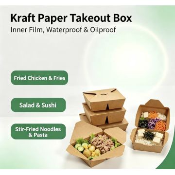 Kotak Lipat Makanan Kraft Berbilang Petak Pakai