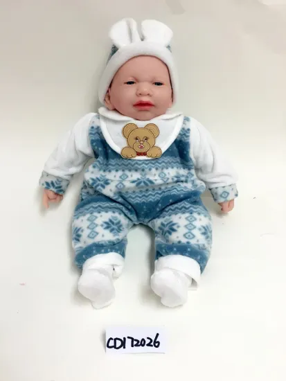 12" Blue Open Mouth Baby Vinyl Doll