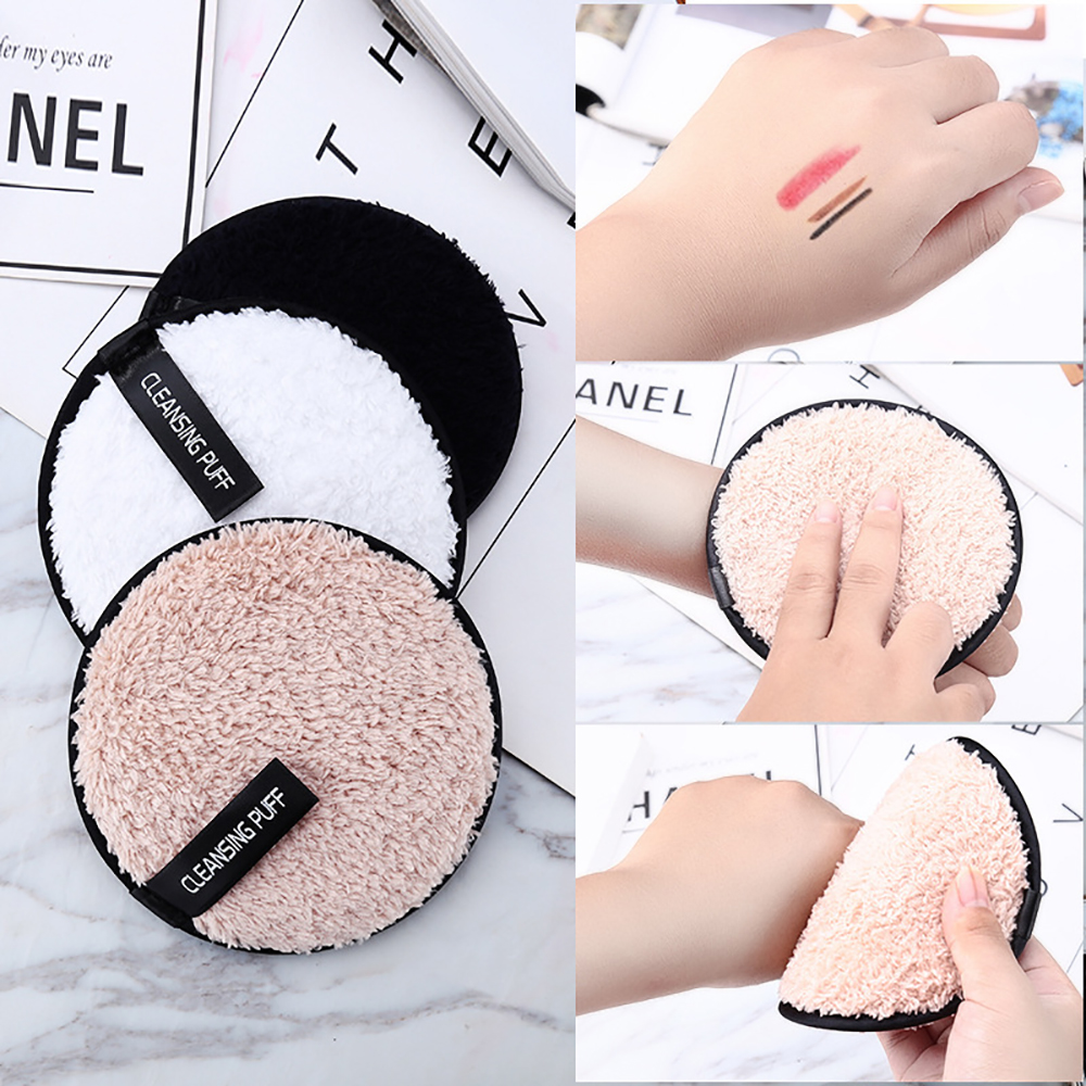 Soft Microfiber Makeup Remover Pads Washable Cotton Pads Powder Sponge Puff Reusable Face Cleaner Cleaning Towel Skin Care Tool