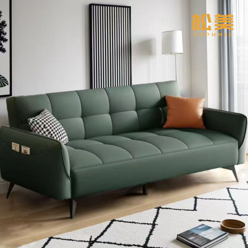 Перезаряжаемый кожаный раскладной диван-кровать, устойчивый к кошачьим царапинам