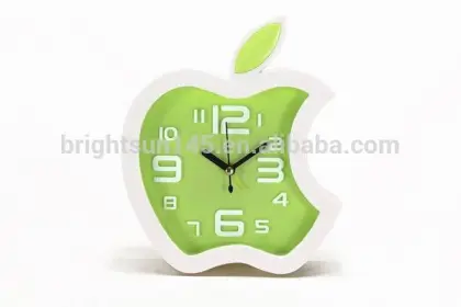 Creative Design Apple Shaped 3D digital table Alarm Clock Mini Wall Clock Decorate Prommotion Gifts Funny Children Alarm Clock